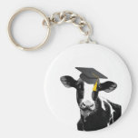 Congratulations Graduation Funny Cow in Cap Key Chain