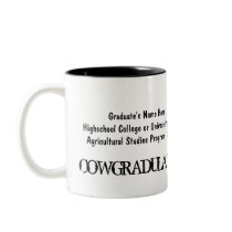Congratulations Graduation Funny Cow in Cap Coffee Mugs