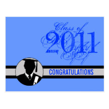 Congratulations Graduation Postcard 2 Gown