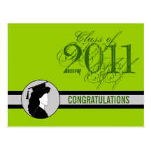 Congratulations Graduation Postcard 4 Gown