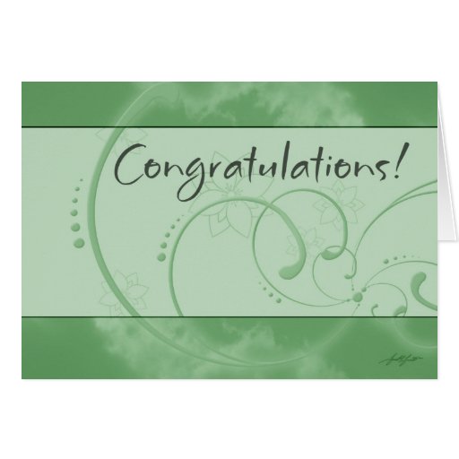 Congratulations (Green) Card | Zazzle