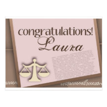 Congratulations Law School Graduate Post Card