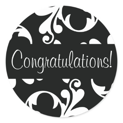Congratulations Leaf Flourish Envelope Seal Stickers