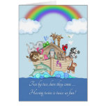 Congratulations on expecting Twins - Noah's Ark Card