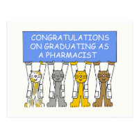 Congratulations on graduating as a pharmacist. postcard
