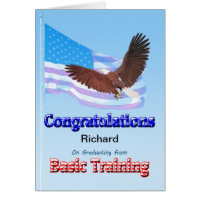 Congratulations on graduating from basic training greeting card