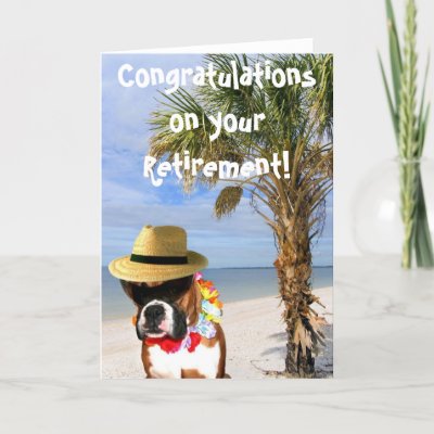 Congratulations on retirement boxer greeting card by ritmoboxer