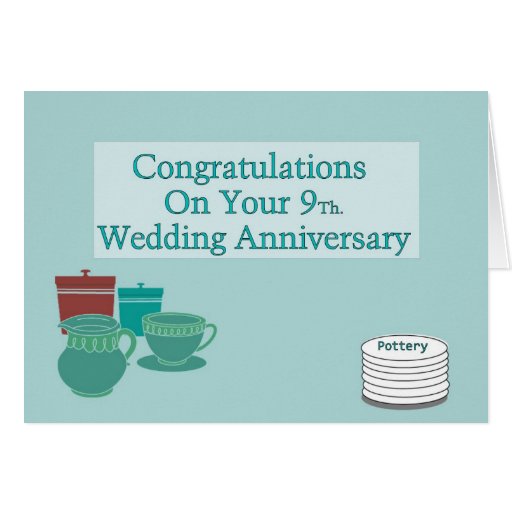 Congratulations On Your 9Th. Wedding Anniversary Greeting Card | Zazzle