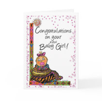 Congratulations on your baby girl (white baby) cards