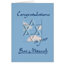 Congratulations on your Bar Mitzvah!-Blue Card