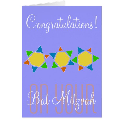 Congratulations on your Bat Mitzvah Greeting Card | Zazzle