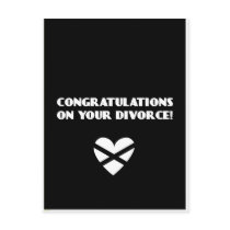 Congratulations on Your Divorce postcards by WildeWear Congratulations on Your Divorce postcards
