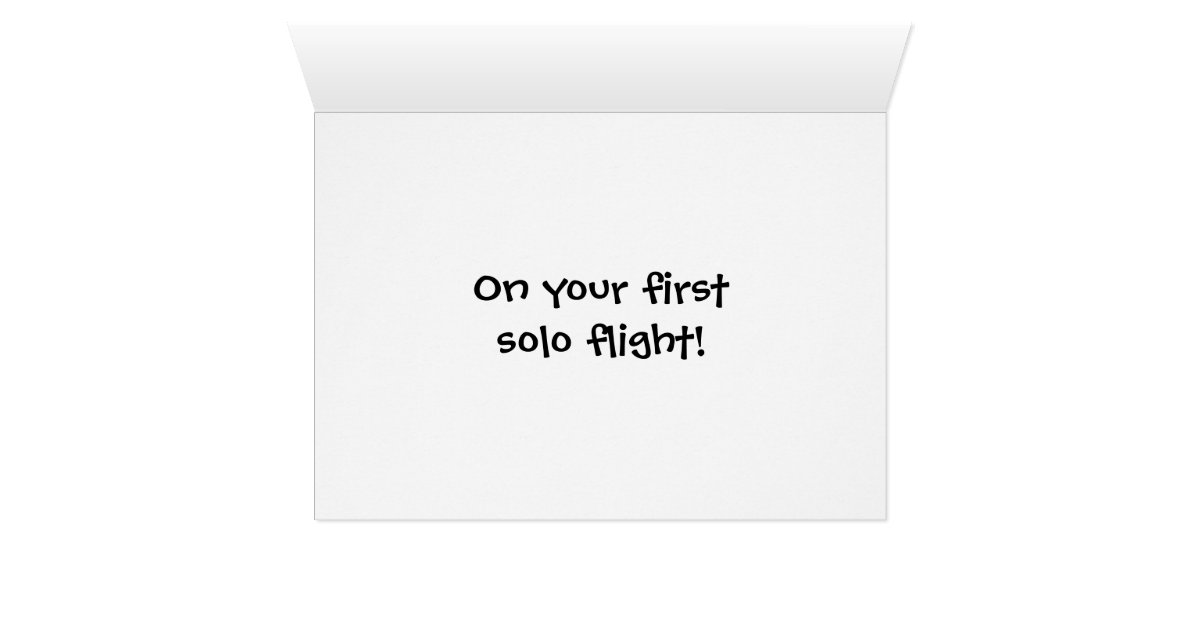 Congratulations on your First Solo Flight Pilot Card | Zazzle
