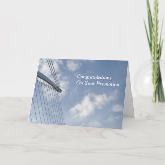 Congratulations On Your Promotion card with a bridge in Dublin, Ireland against a bue sky