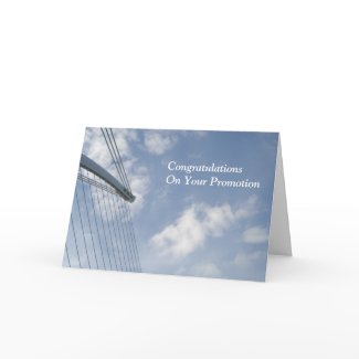 Congratulations On Your Promotion card with a bridge in Dublin, Ireland against a bue sky