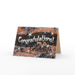 Congratulations Ph.D. Graduate Orange and Black Greeting Cards