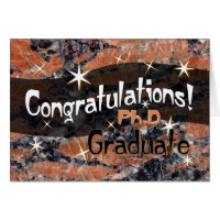 Congratulations Ph.D. Graduate Orange and Black Greeting Card