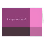 Congratulations -- Pretty Blocks of Pink and Wine Greeting Cards