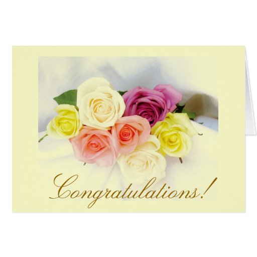 Congratulations! roses and pastel colors card Zazzle