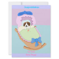 Congratulations; Saint Bernard Personalized Invites