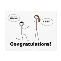Congratulations! She Said Yes! postcards