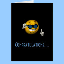 "Congratulations" - Smiley w/ Sunglasses cards