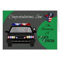 Congratulations, Son, Police Officer Greeting Card