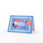 Congratulations US Citizenship US Flag Greeting Cards