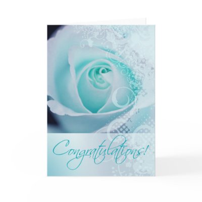 Congratulations Wedding Bridal Lace Rose (aqua) Greeting Cards by Special_Occasions