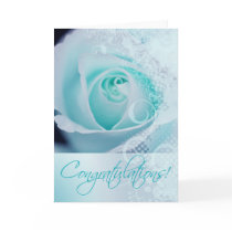 Congratulations Wedding Bridal Lace Rose (aqua) cards
