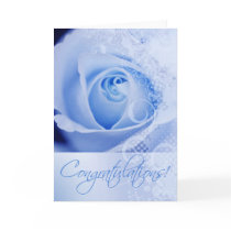 Congratulations Wedding Bridal Lace Rose (blue) cards