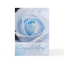 Congratulations Wedding Bridal Lace Rose (blue) cards