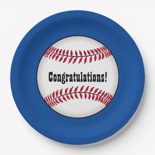 Congratulations with Baseball Paper Plate Zazzle