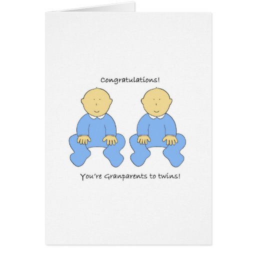 Congratulations you're Grandparents to twins Card Zazzle