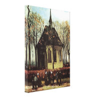 Congregation Leaving the Reformed Church in Nuenen Gallery Wrapped Canvas