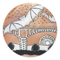 Congress Avenue Bats Round Sticker