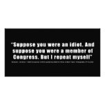 Congress Idiots Quote by Samuel L. Clemens Customized Photo Card