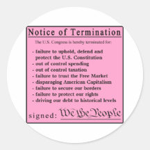 Congressional Pink Slip stickers