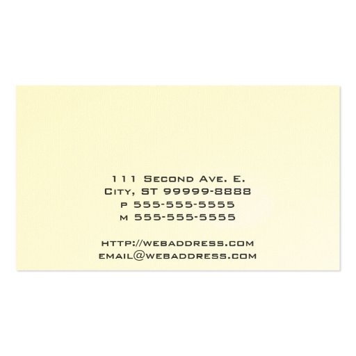 Conifer Branch Business Cards (back side)