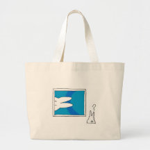Coniglietto hilly strange art tote bags