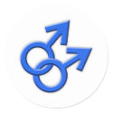 Connected Blue Male Symbols Stickers 02