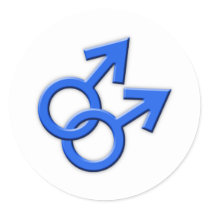 Connected Blue Male Symbols Stickers 02