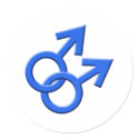 Connected Blue Male Symbols Stickers 03