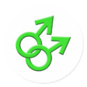 Connected Green Male Symbols Stickers 03