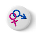 Connected Male and Female Symbols Button 003 by Sexuality Connected Male and Female Symbols Button 003