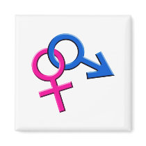 Connected Male and Female Symbols Magnet 003 by Sexuality Connected Male and Female Symbols Magnet 003