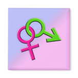 Connected Male and Female Symbols Magnet 004