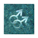 Connected Male Symbols Design Magnet 001 by Sexuality Connected Male Symbols Design Magnet 001