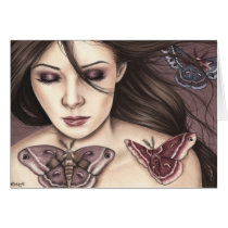 Connected Moth Girl Greeting Card cards