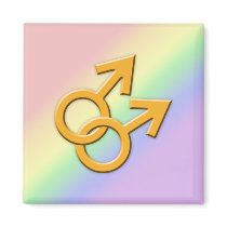 Connected Orange Male Symbols Magnet 01